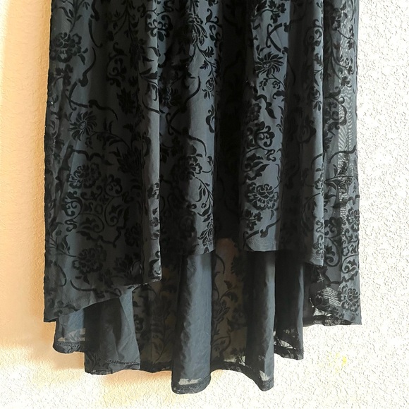 City Chic Womens Size 14 NWT Sienna Mesh Dress Burnout Black Hi Low Cocktail - Picture 5 of 11